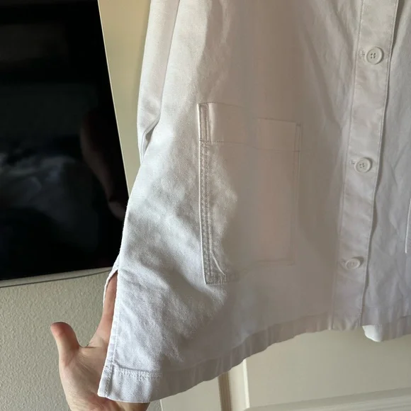 Eileen Fisher Stand Collar Jacket in White - Picture 5 of 10